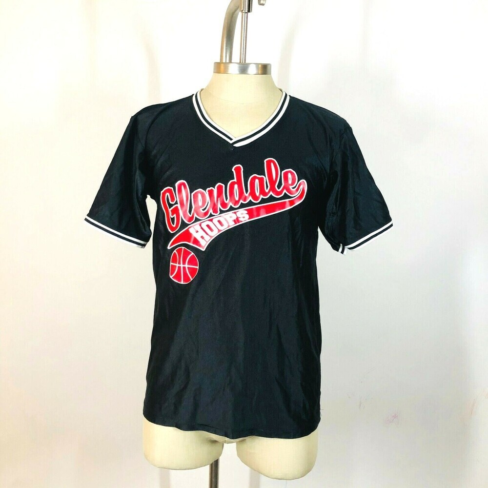 Vintage Glendale Hoops Don Allerson Athletics Black Ringer Basketball Jersey - Picture 1 of 5
